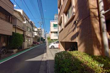 敷地北西側の前面道路（南西側から）