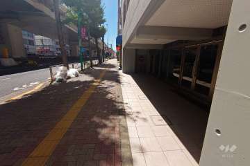 敷地南東側の前面道路（北東側から）