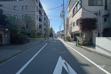 敷地北東側の前面道路（北西側から）