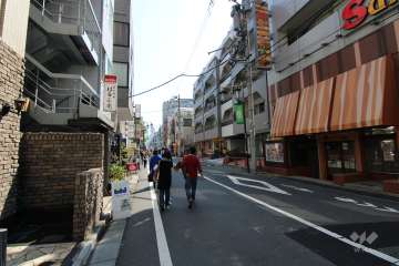敷地南西側の前面道路（北西側から）