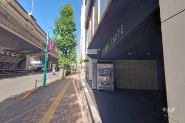 敷地北側の前面道路（西側から）
