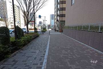 敷地東側の前面道路（北側から）