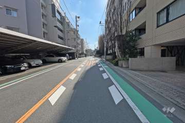 敷地東側の前面道路（北側から）