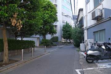 敷地北側の前面道路（東側から）