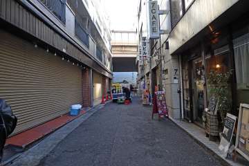 敷地西側の前面道路（北側から）