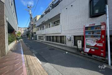 敷地南西側の前面道路（南東側から）
