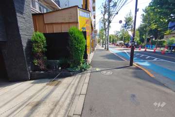 敷地南側の前面道路（西側から）