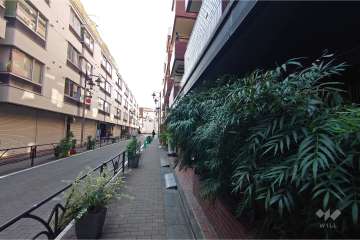 敷地南西側の前面道路（南東側から）