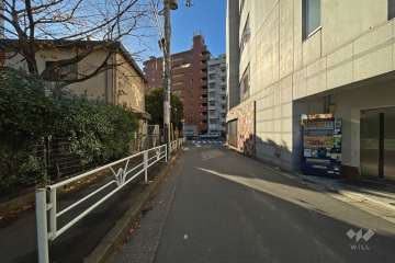 敷地東側の前面道路（北側から）