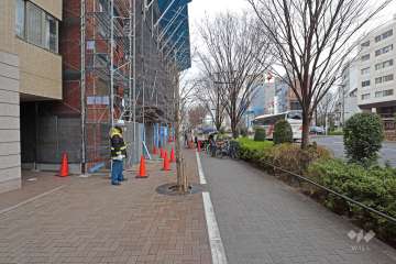 敷地西側前面道路は山手通りです。