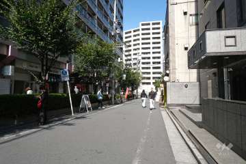 敷地東側の前面道路（南側から）