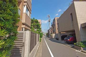 敷地南側の前面道路（西側から）