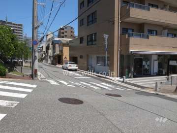 西側の前面道路（南側から）