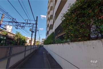 敷地北西側の前面道路（南西側から）