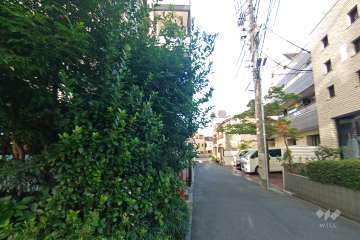 北西側の前面道路（北東側から）