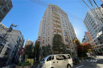 グランドメゾン恵比寿の杜フロントレジデンスの外観（北西側から）