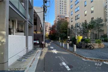 敷地北側の前面道路（西側から）