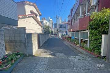 敷地南側の前面道路（南側から）