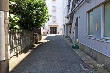 敷地北側の前面道路（西側から）