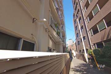 敷地南側の前面道路（西側から）