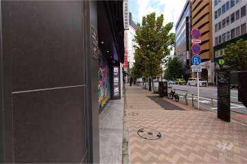 敷地東側の前面道路（南側から）