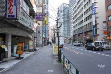 敷地西側の前面道路