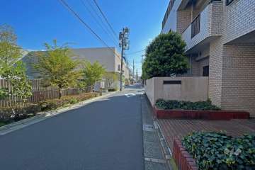 敷地東側の前面道路（北側から）