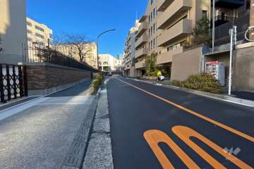 敷地西側の前面道路（南側から）