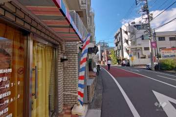 敷地西側の前面道路（北側から）