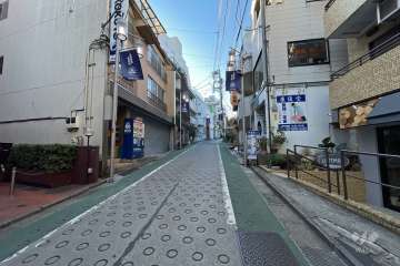 敷地東側の前面道路（北側から）