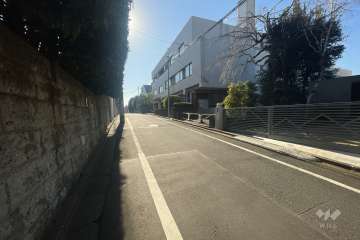 敷地の西側前面道路（北側から）