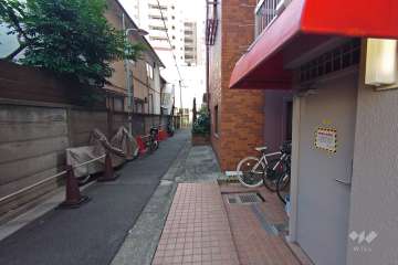 敷地東側の前面道路（北側から）