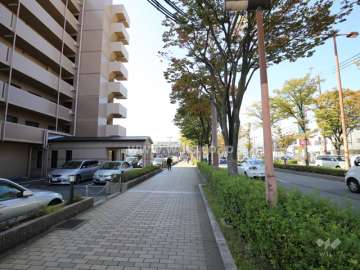 敷地北側の前面道路（山幹通り）
