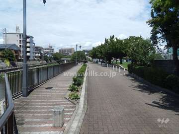 敷地西側には庄下川が流れています。