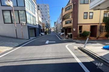敷地北側の前面道路（西側から）