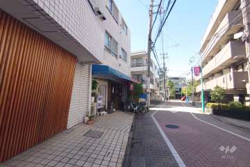 敷地北東側の前面道路（南東側から）