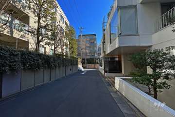 敷地北西側の前面道路（南西側から）