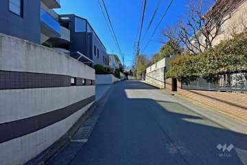 敷地の東側前面道路（南東側から）