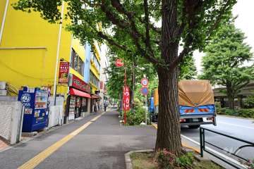 敷地北西側の前面道路