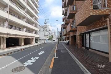 敷地西側の前面道路（南側から）