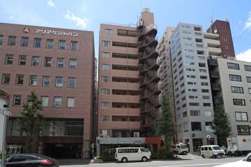 オクトピア恵比寿南の外観（北東側から）