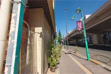 敷地南東側の前面道路（南西側から）