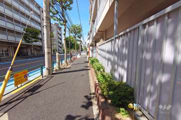 敷地南側の前面道路（東側から）