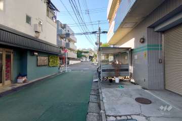 敷地南西側の前面道路（南東側から）