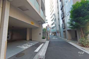 敷地南側の前面道路（西側から）