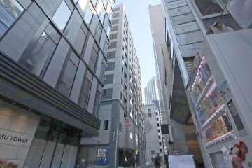 プレミスト渋谷宮益坂の外観(北西側から)