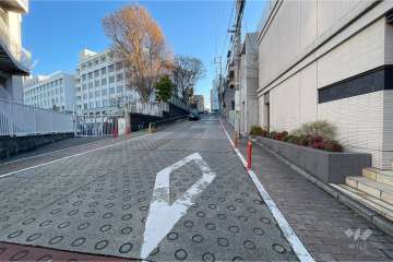 敷地北側の前面道路（西側から）