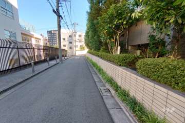 敷地北東側の前面道路（北西側から）