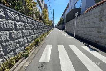 敷地西側の前面道路