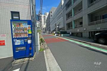 敷地東側の前面道路（南側から）